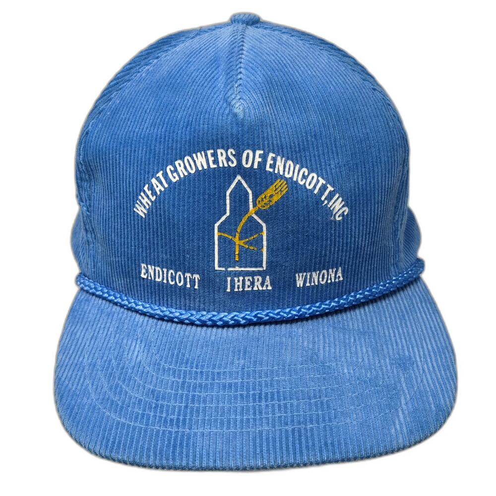 Otto 5 Panel Blue One Size Corduroy Wheat Growers Endicott Snapback Rope Hat